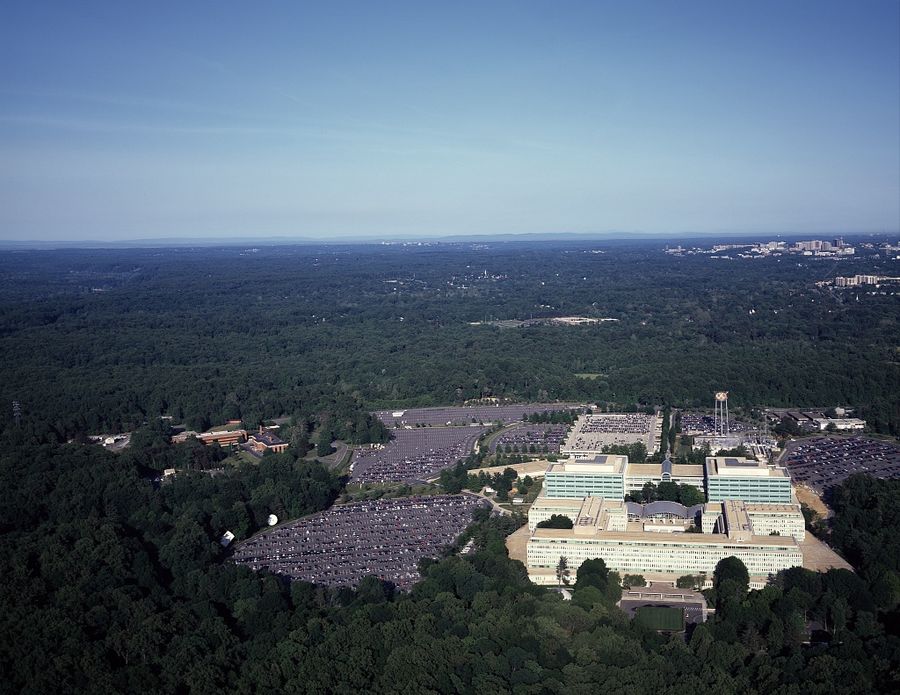 CIA headquarters at Langley, Virginia, from the air.