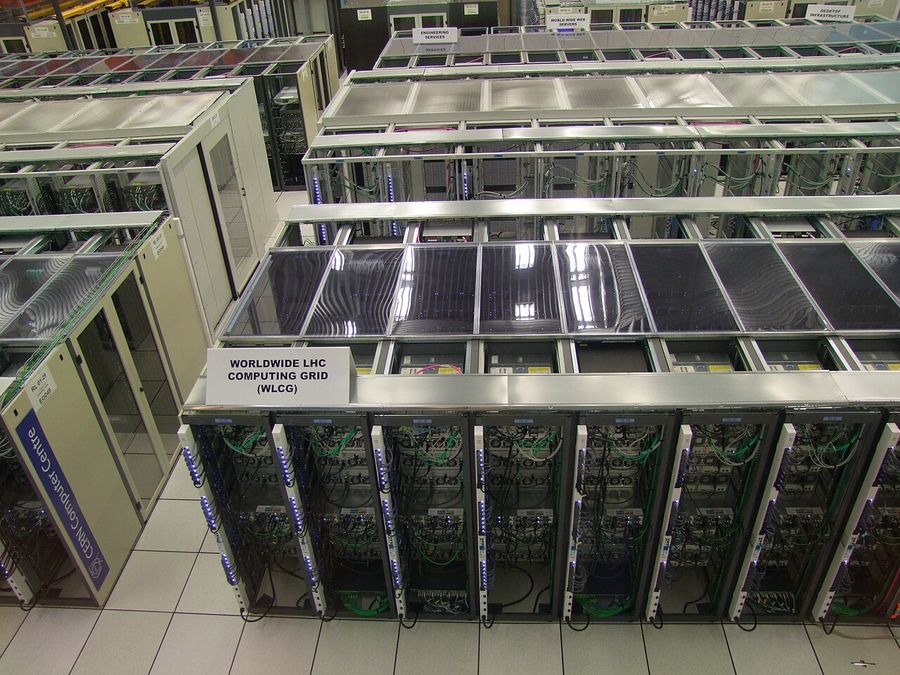 A rack in a real data centre. Most of what the theory describes would run on hardware like this.