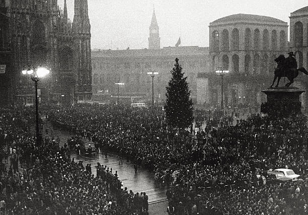The funerals of the Piazza Fontana victims, Milan, 1969.