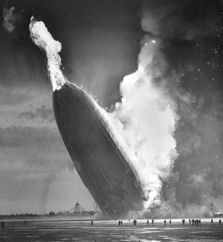 Hindenburg disaster in Lakehurst, New Jersey, on May 6, 1937