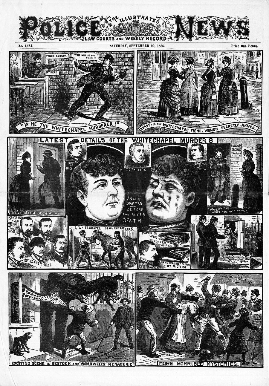 "Latest Details of the Whitechapel Murders: Annie Chapman - before and after death", The Illustrated Police News, Saturday, September 22, 1888
