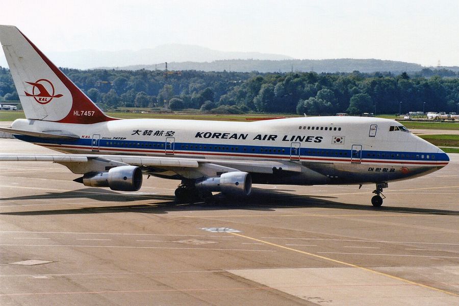 A Korean Air Lines 747 of the period. Not the aircraft shot down in 1983.