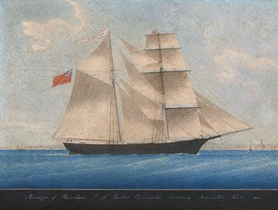 The ship as the Amazon, photographed in 1861, before the renaming.