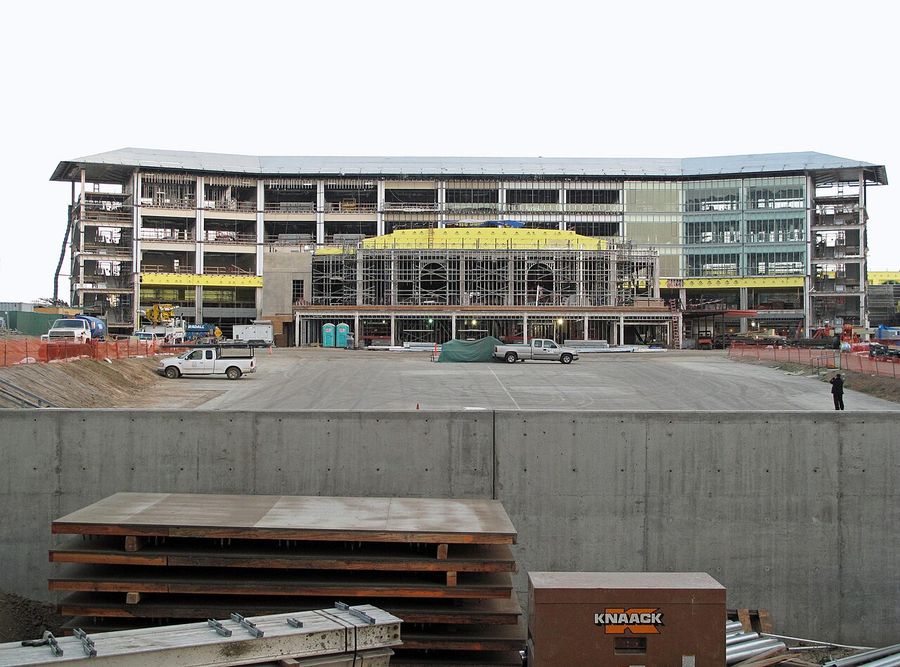 Ambassador Hotel under reconstruction as Robert F. Kennedy Community School, Wilshire Boulevard, Koreatown, Los Angeles