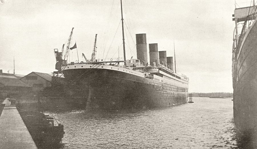 Titanic Berthed at the port of Southampton, England