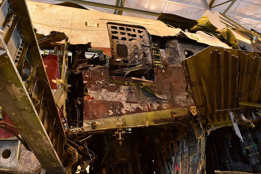 WASHINGTON (July 6, 2021) — The National Transportation Safety Board will cease using the TWA flight 800 reconstruction, (shown here) as a training aid July 7, 2021